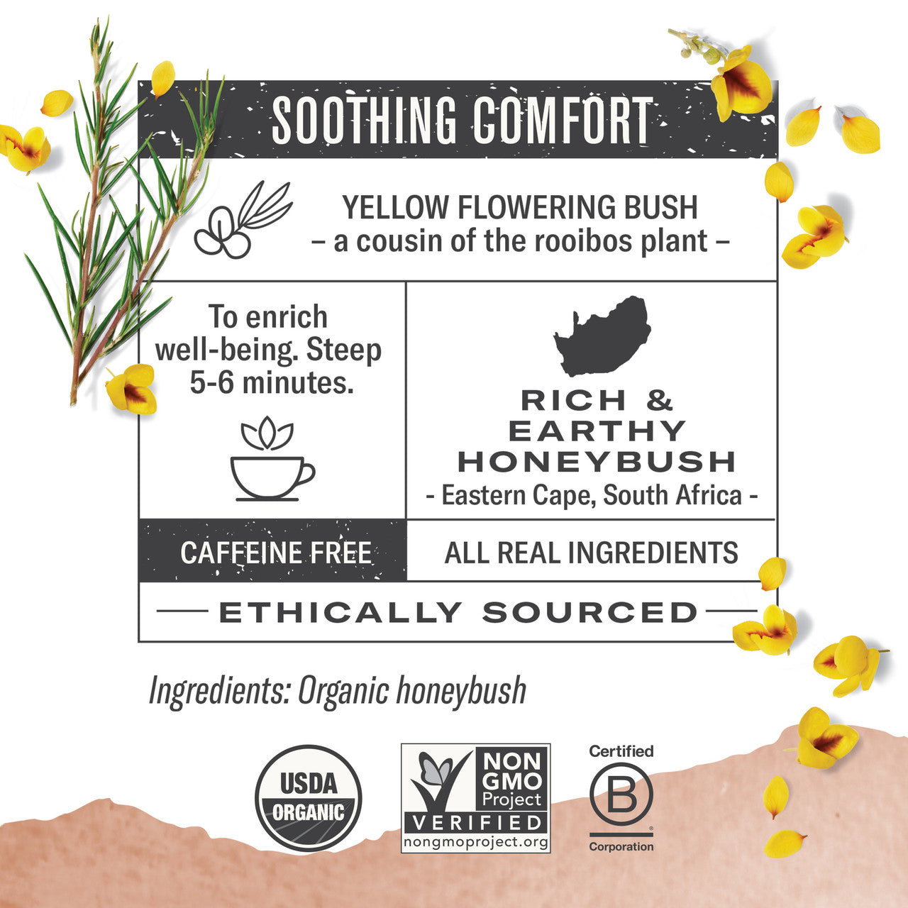 Numi Tea Honeybush Herbal Tea (6x18 Bag)-2