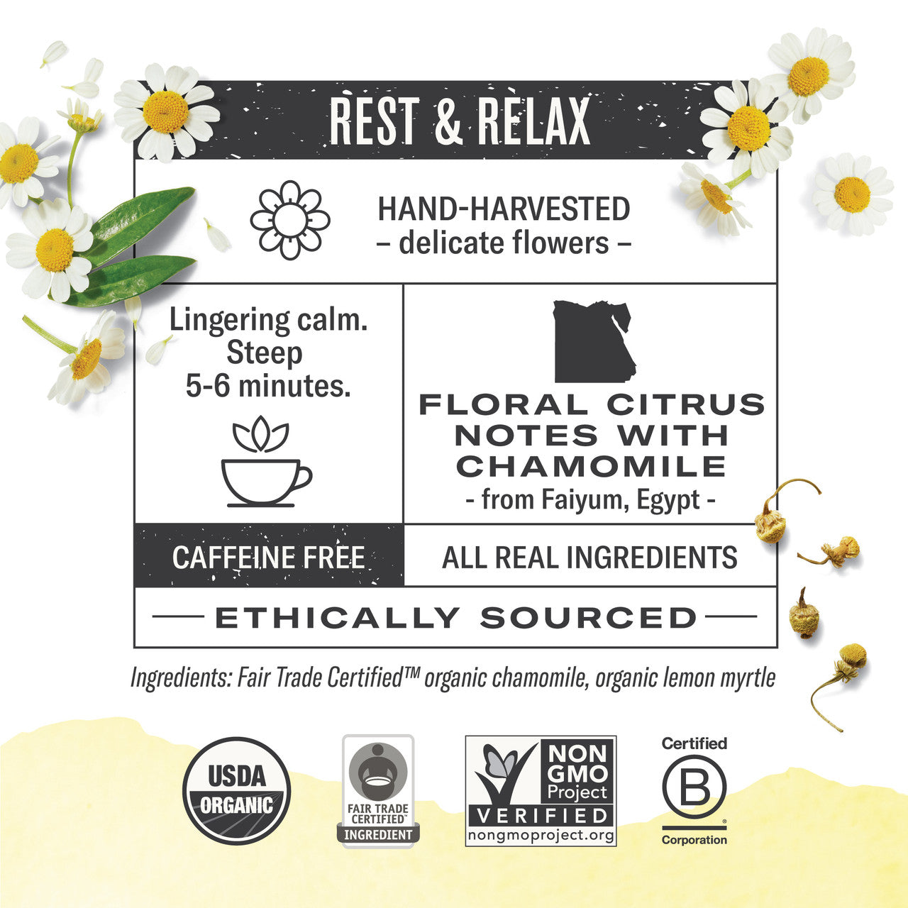 Numi Tea Chamomile Lemon Herbal Tea (6x18 Bag)-2