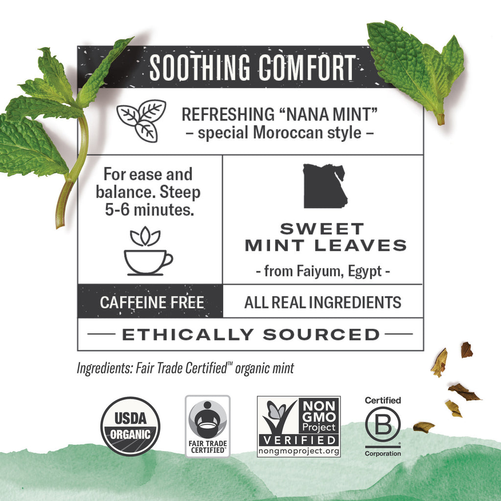 Numi Tea Moroccan Mint Herbal Tea (6x18 Bag)-2